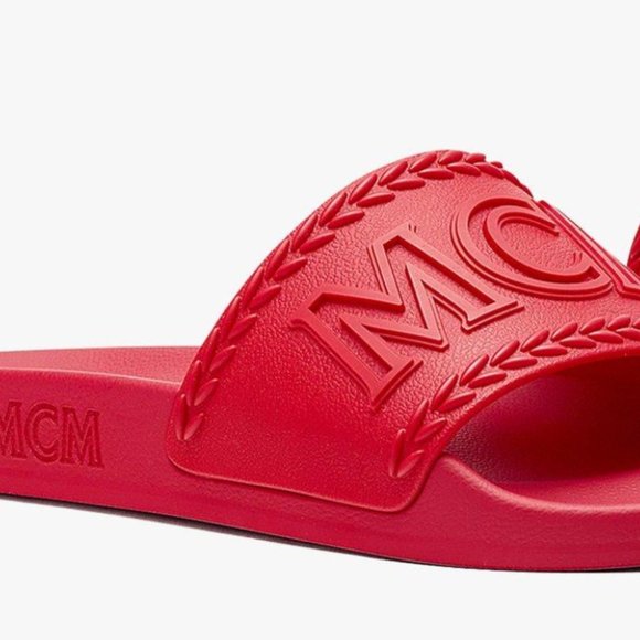 MCM Big Logo Rubber Slides - Picture 2 of 10